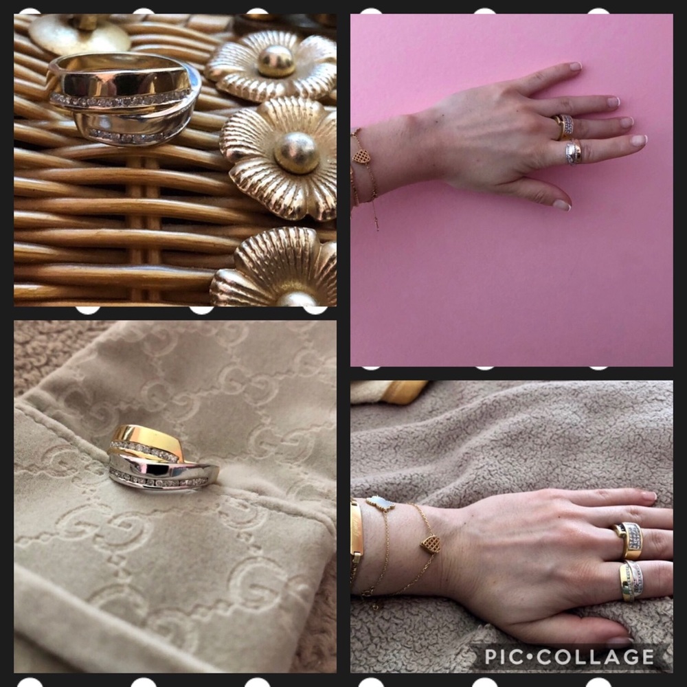 Beautiful! Solid 14k Gold Bypass Diamond Ring